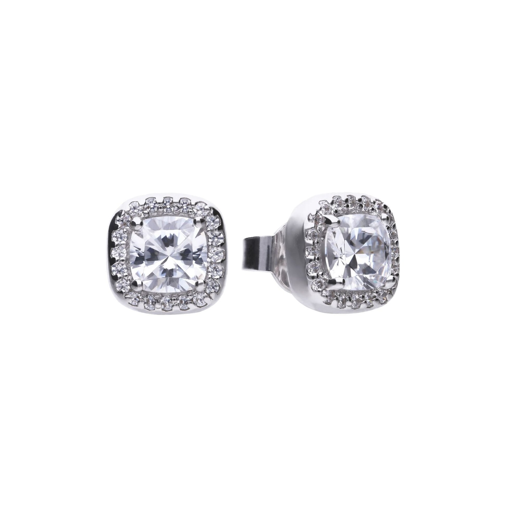 Diamonfire Square Pave Set Stud Earrings