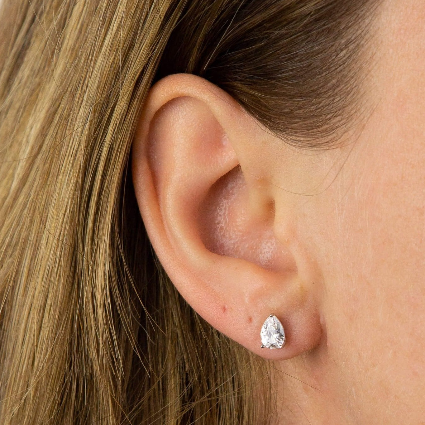 Diamonfire Teardrop Shaped Zirconia Stud Earrings
