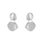 Double Satin Concave Pebble Drop Earrings With Polished Edges