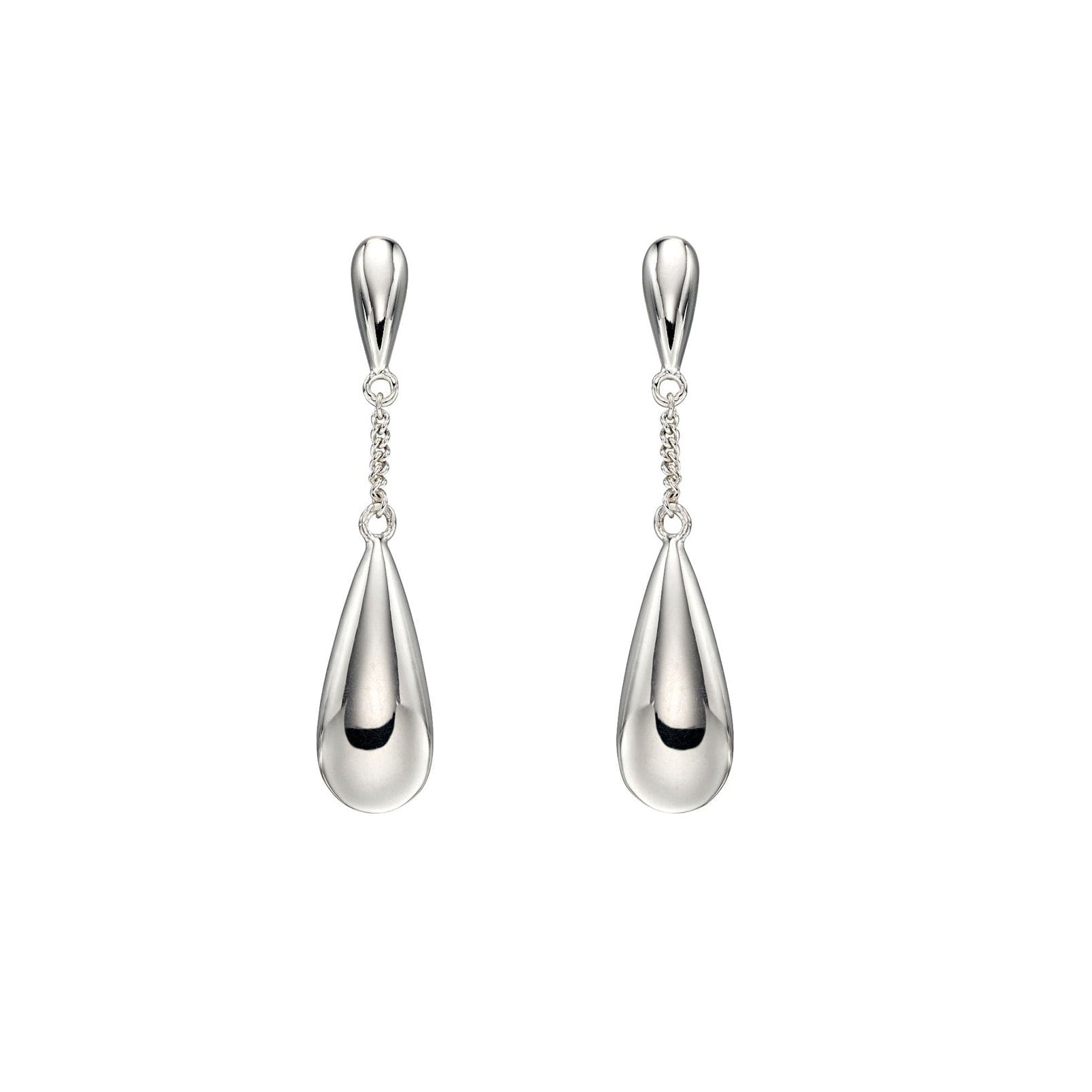 Double Teardrop and Chain Drop Earrings