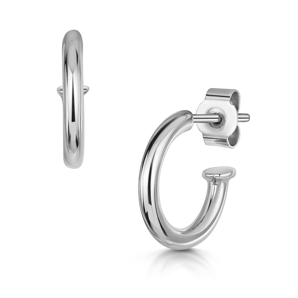 Platinum Handmade Hoop Earrings (Charms Sold Separately)