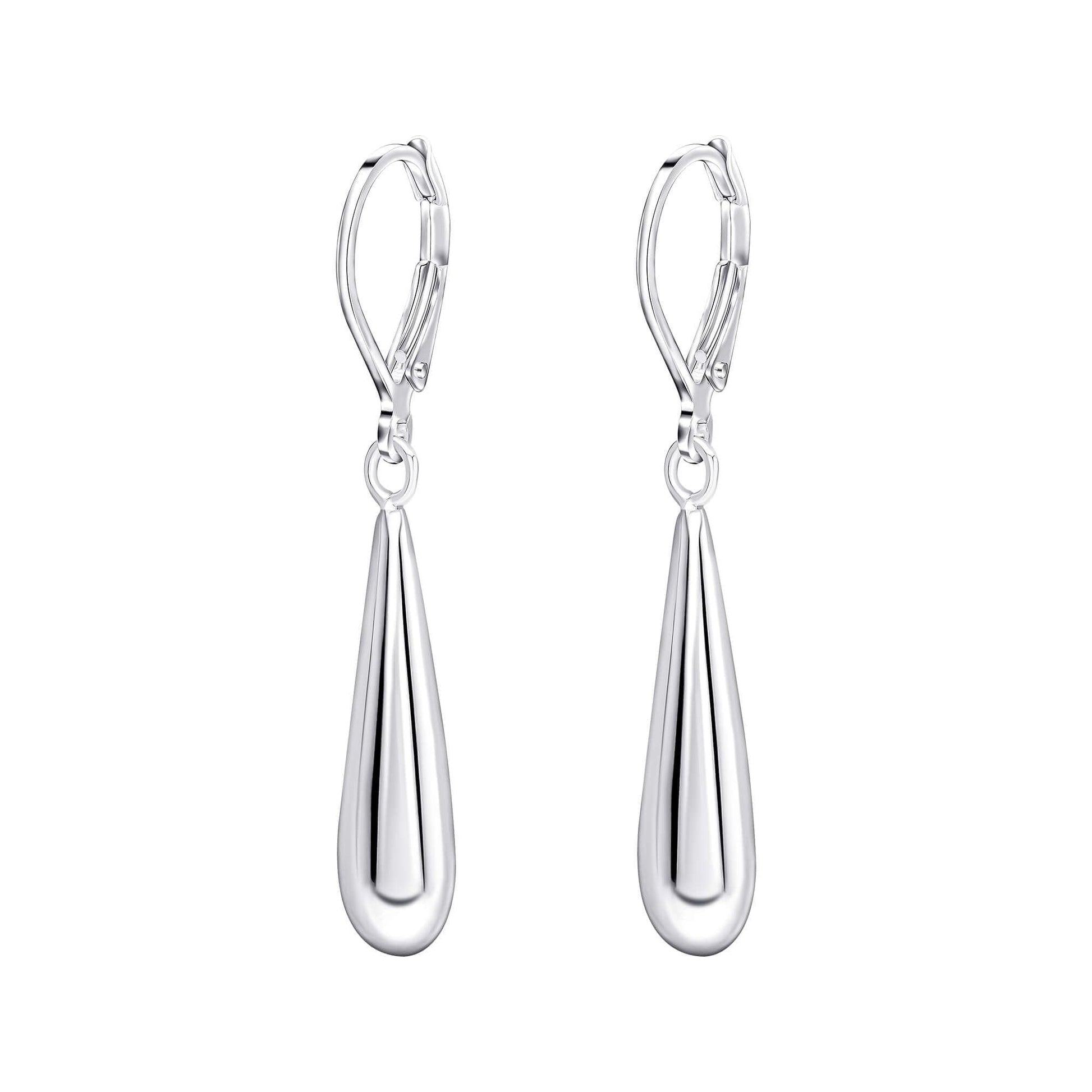 Elongated Teardrop French Hook Earrings