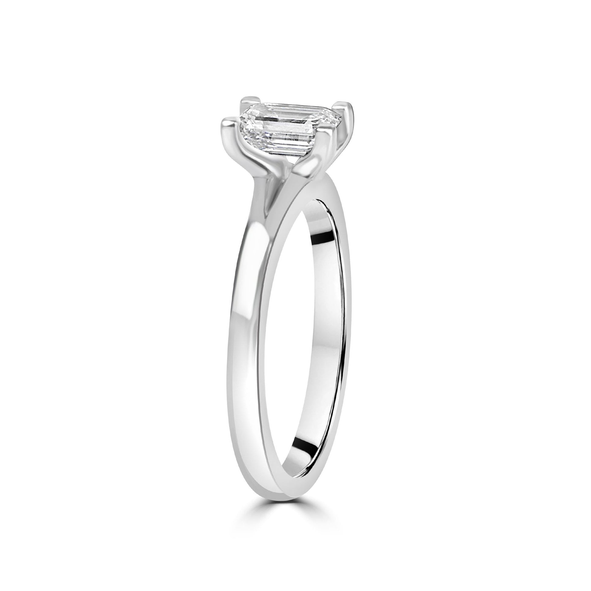 Emerald Cut Diamond Solitaire Engagement Pre-Owned Ring