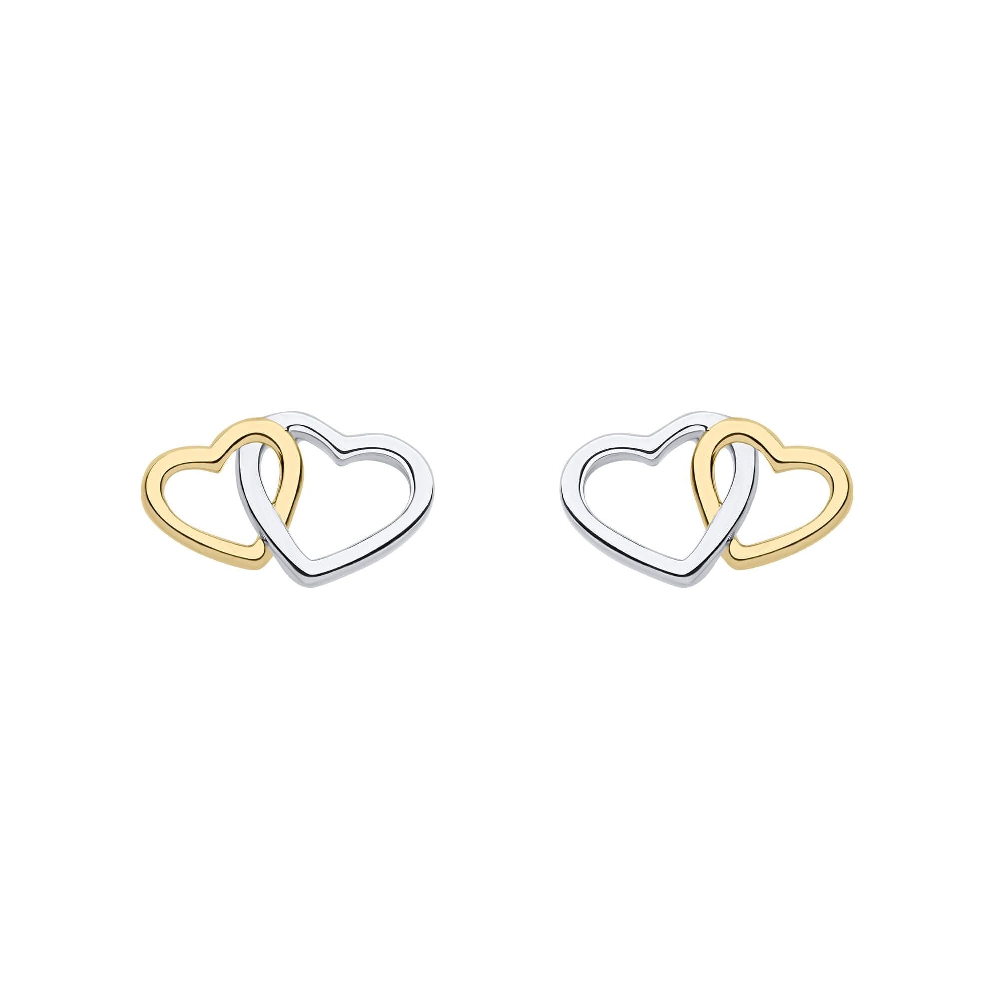 Fiorelli Interlocking Double Heart Stud Earrings
