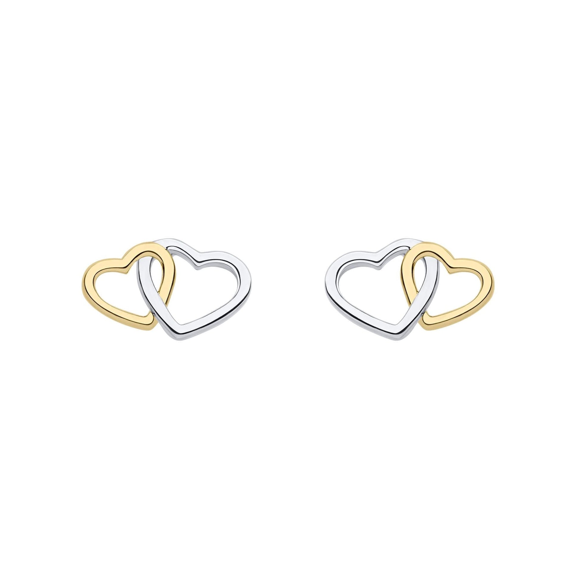 Fiorelli Interlocking Double Heart Stud Earrings