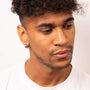 Fred Bennett Brushed Stainless Steel Huggie Hoop Earrings