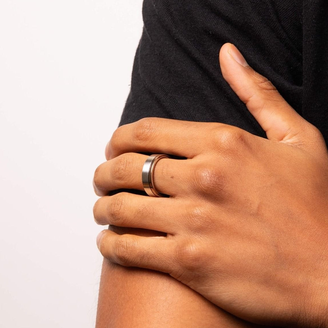 Fred Bennett Brushed Steel Cubic Zirconia Ring