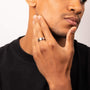 Fred Bennett Brushed Steel Cubic Zirconia Ring