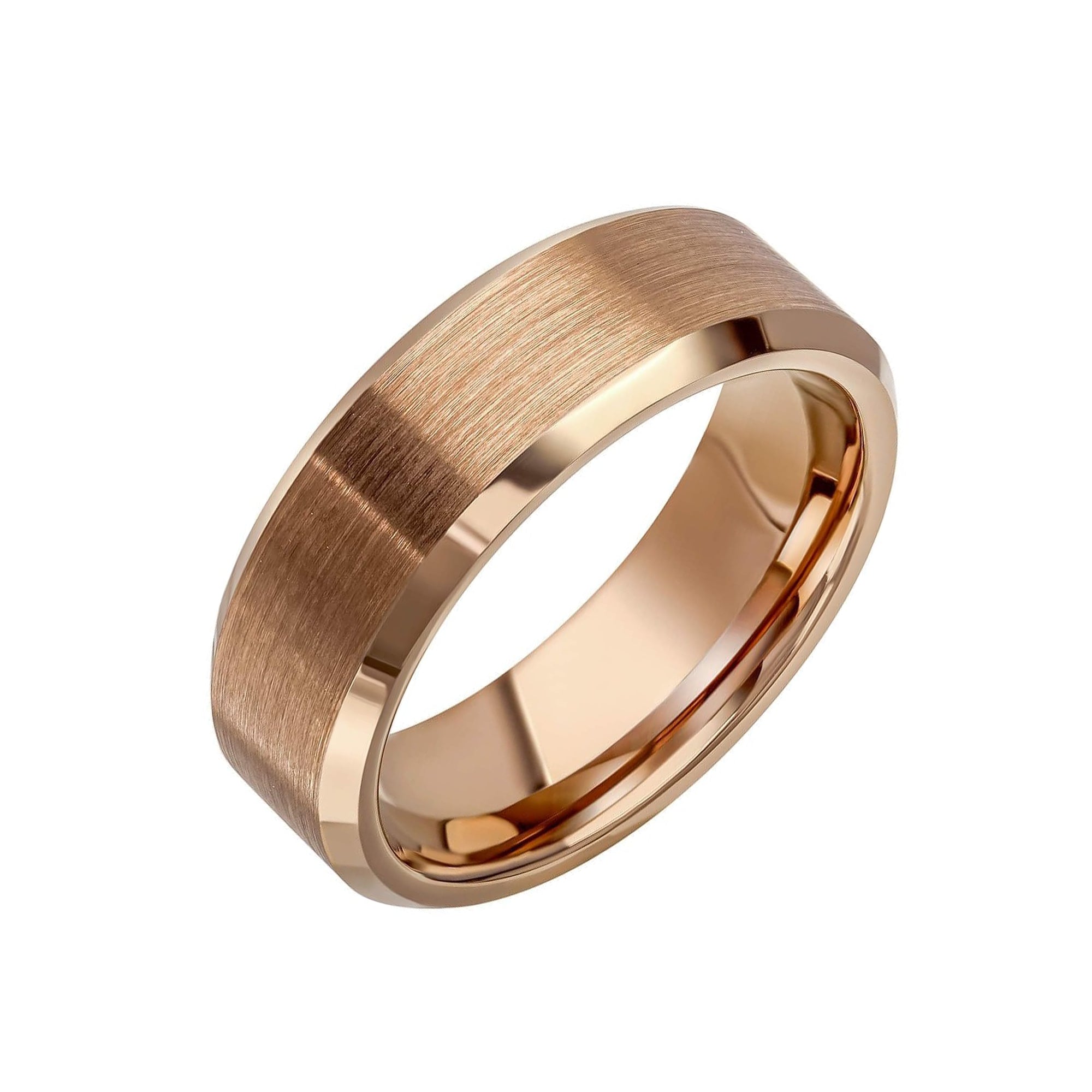 Fred Bennett Brushed and Polished Coffee Plated Tungsten Ring