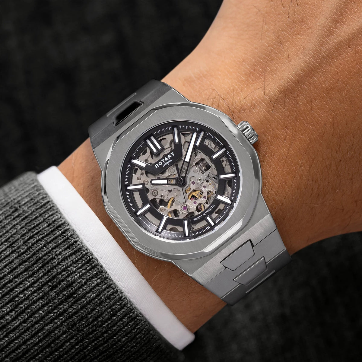 Rotary Regent Skeleton Automatic Watch
