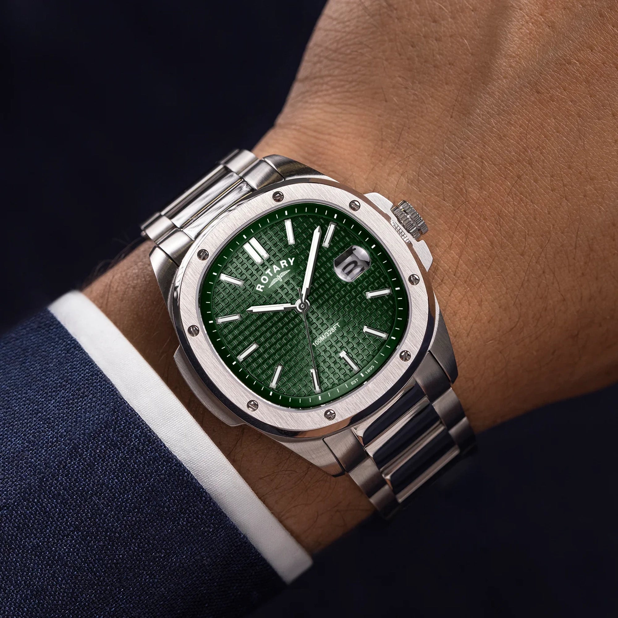 Rotary Apex100 Watch With Green Dial