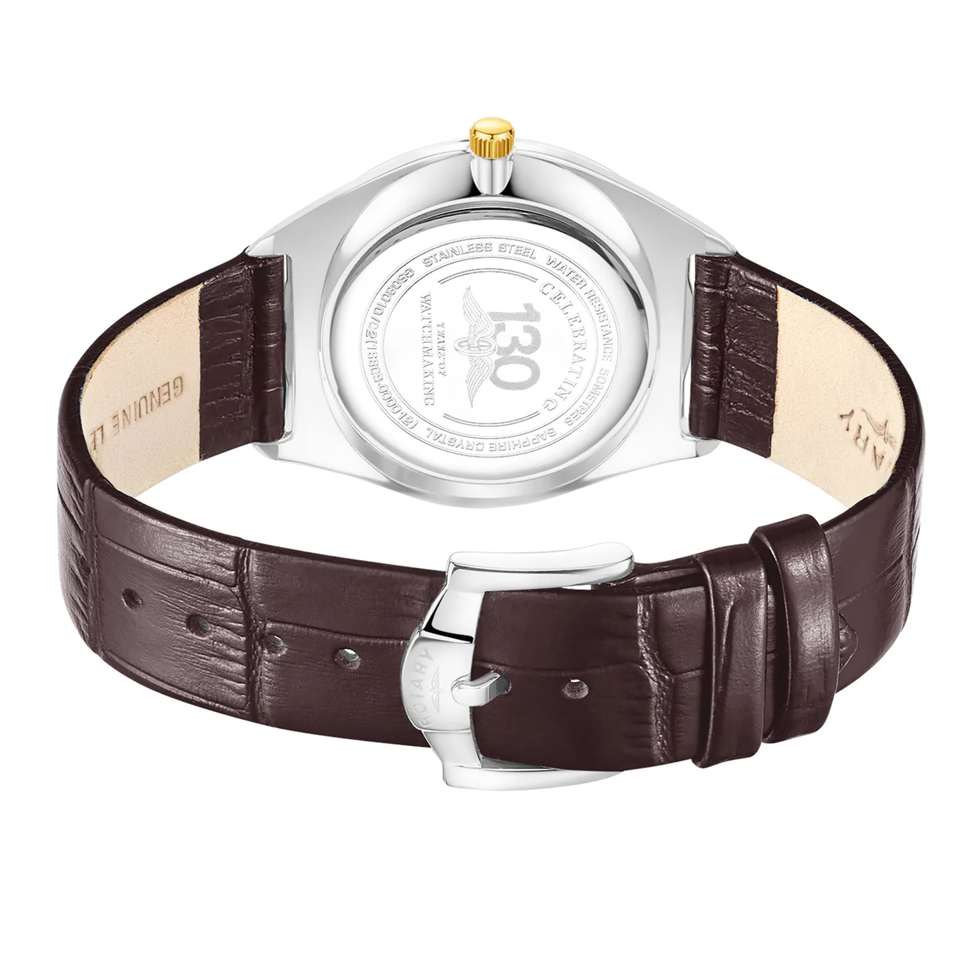 Rotary Ultra Slim Silver Textured Dial Watch
