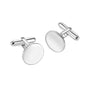 Gents Silver Flat Plain Round Cuff Links