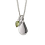 Green Peridot Droplet August Birthstone Tag Necklace