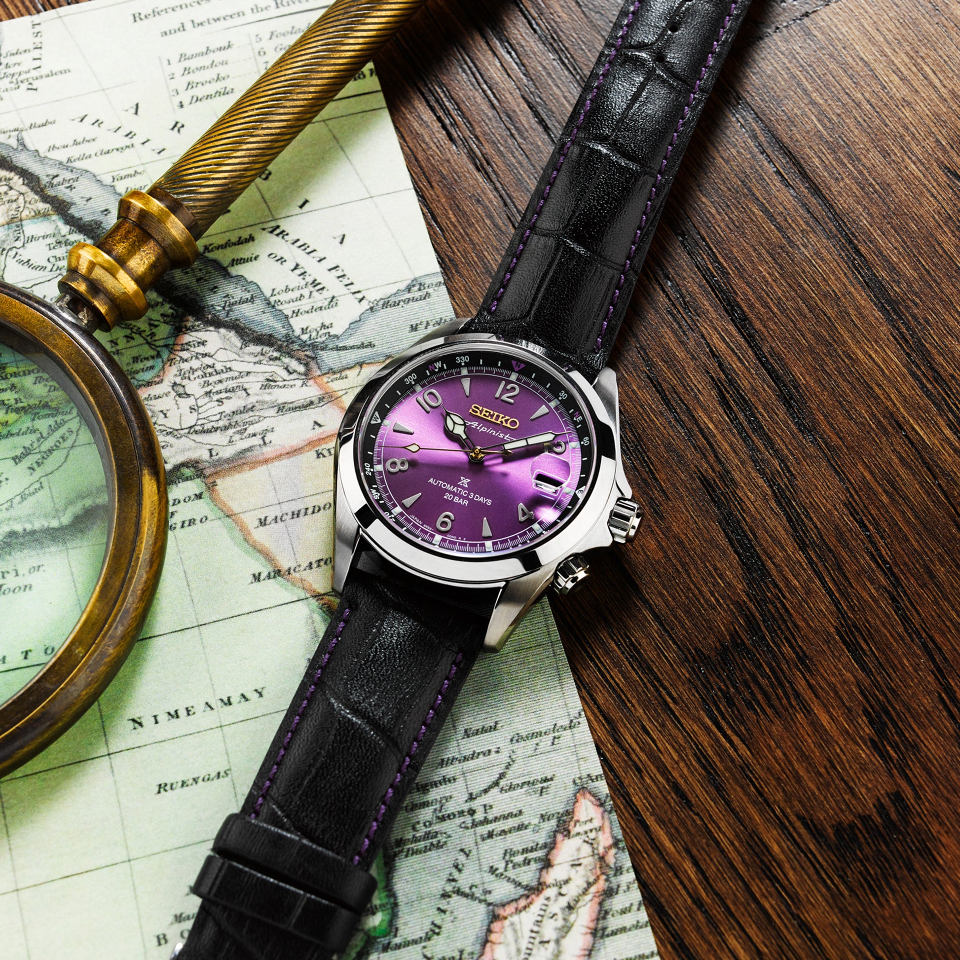 Seiko 145th Anniversary Alpinist Automatic Limited Edition Watch in Edo Purple PRE-ORDER