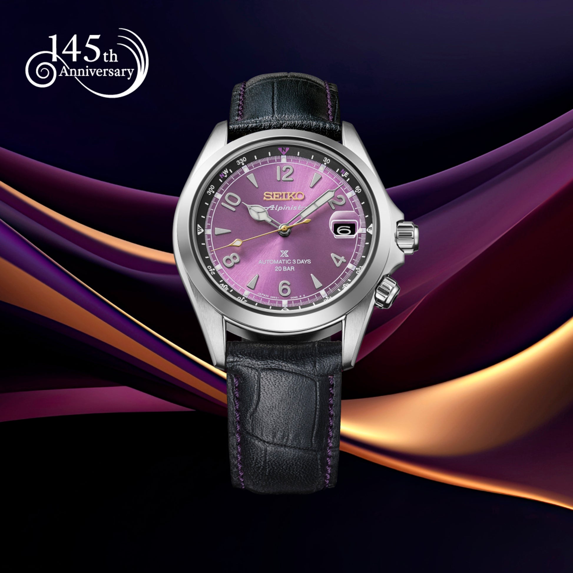 Seiko 145th Anniversary Alpinist Automatic Limited Edition Watch in Edo Purple PRE-ORDER
