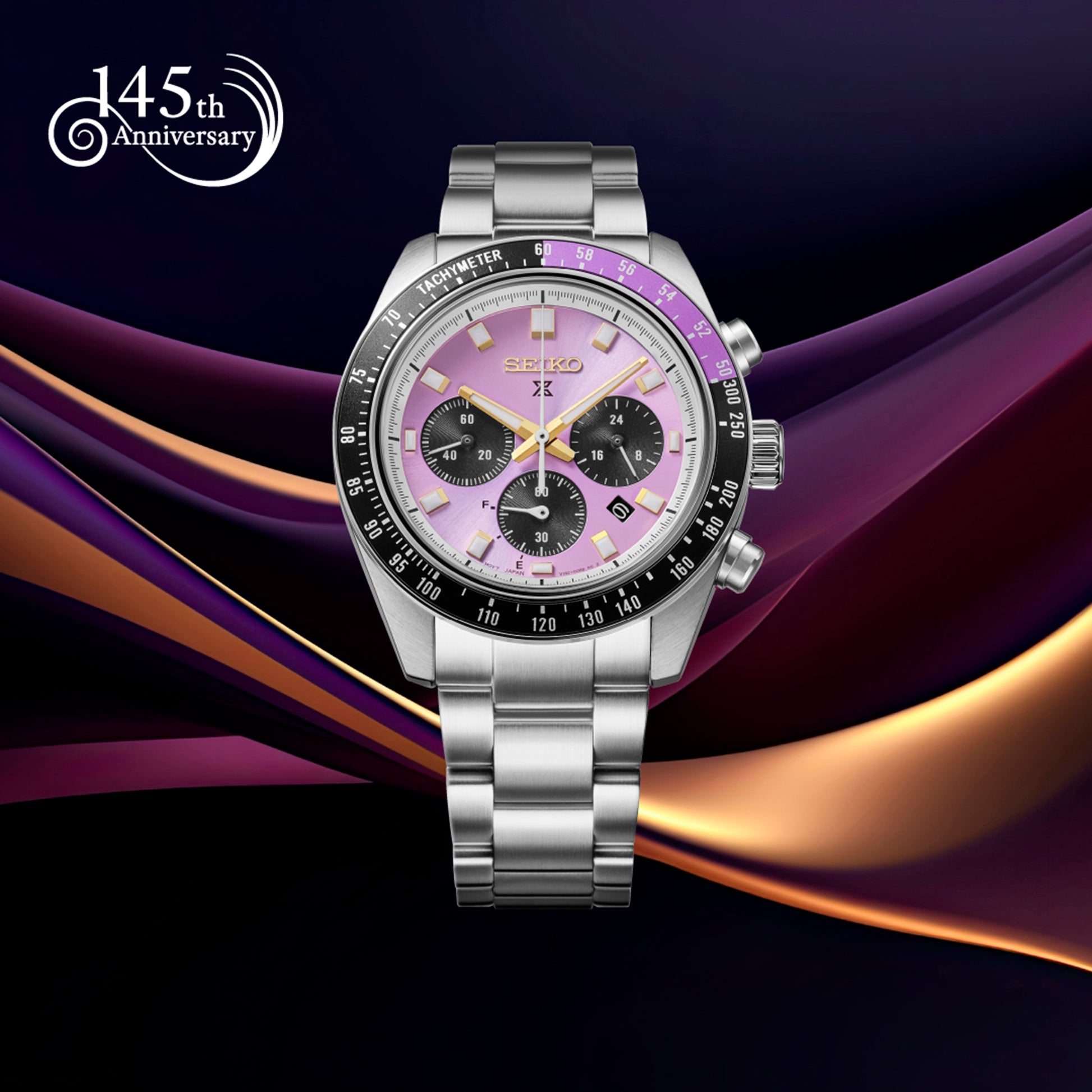 Seiko 145th Anniversary Speedtimer Solar Chronograph Limited Edition Watch in Edo Purple PRE-ORDER