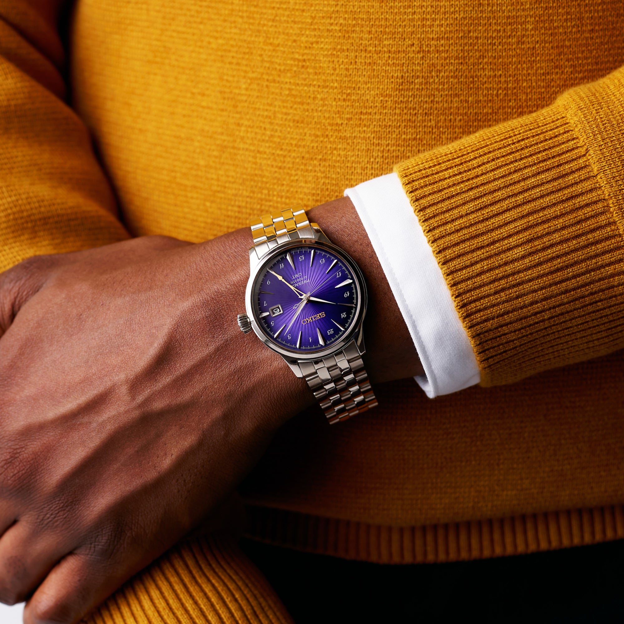 Seiko 145th Anniversary Presage Cocktail Time GMT Limited Edition Watch in Edo Purple PRE-ORDER