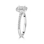 Half Carat Platinum Emerald Cut Diamond Halo Engagement Ring