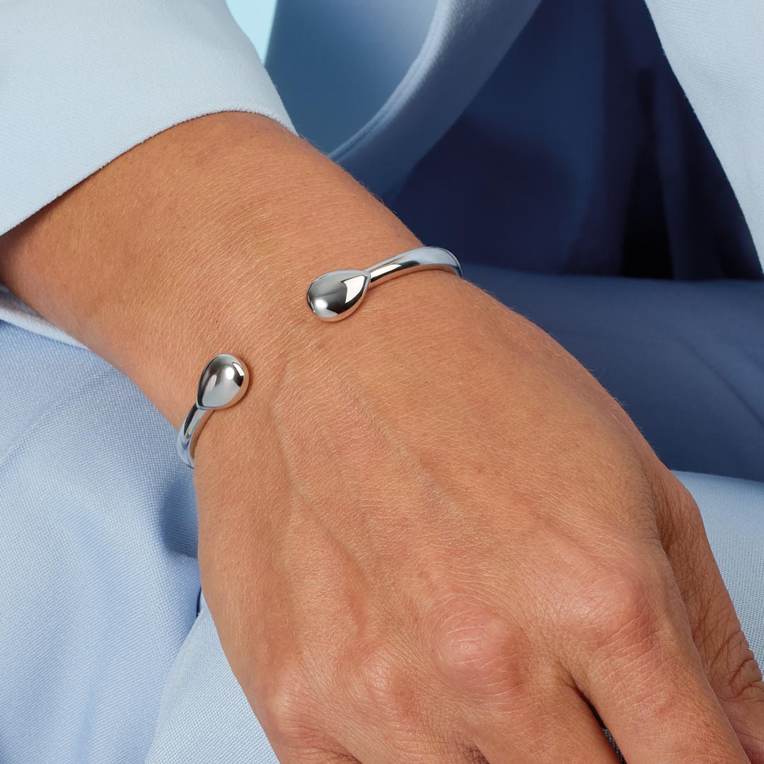 Kit Heath Sterling Silver 'Coast Pebble' Smooth Bangle