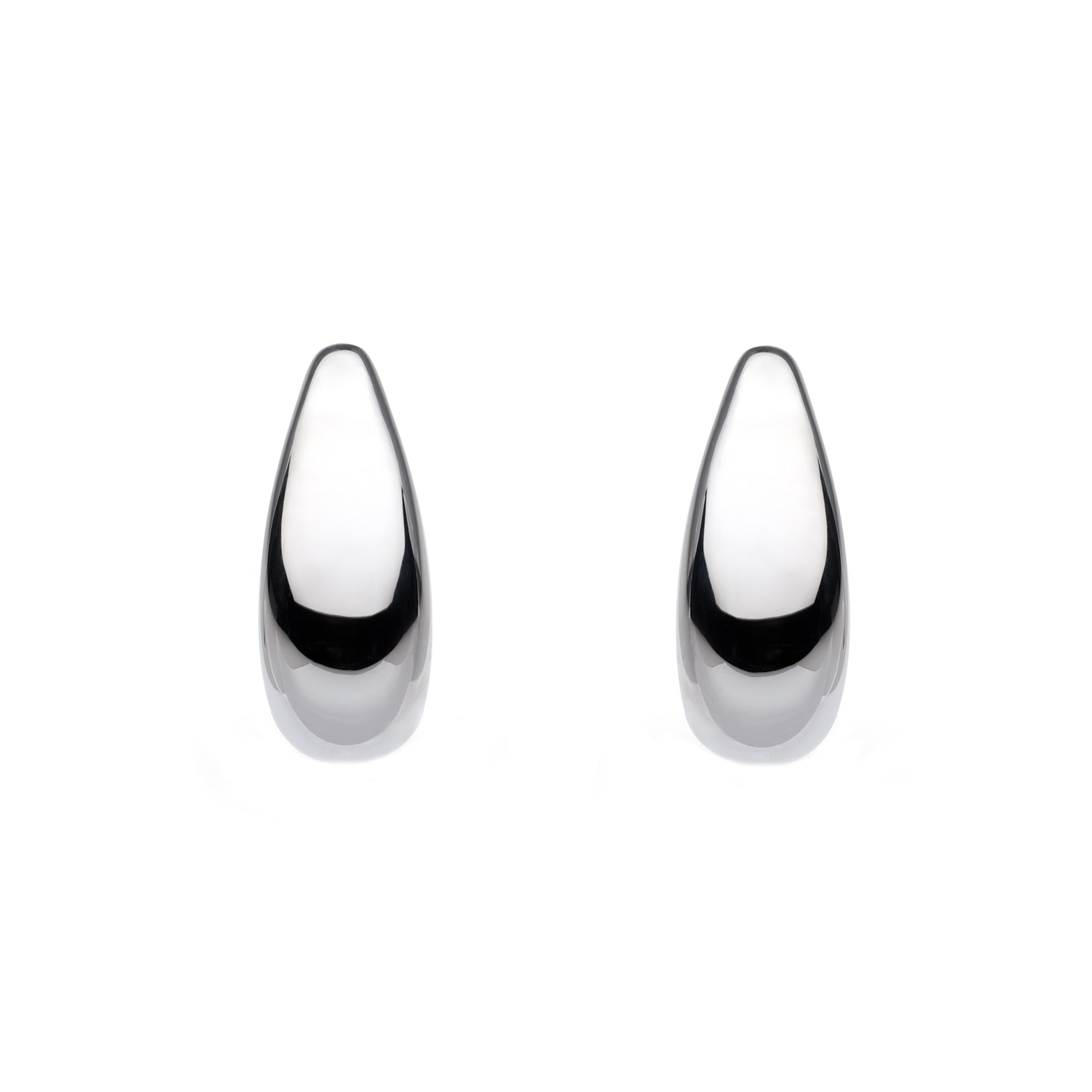 Kit Heath Sterling Silver 'Coast Pebble' Smooth Grande Hoop Earrings