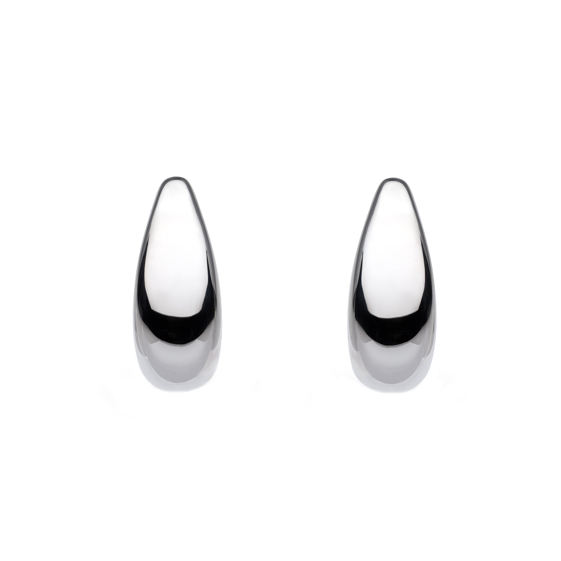 Kit Heath Sterling Silver 'Coast Pebble' Smooth Grande Hoop Earrings