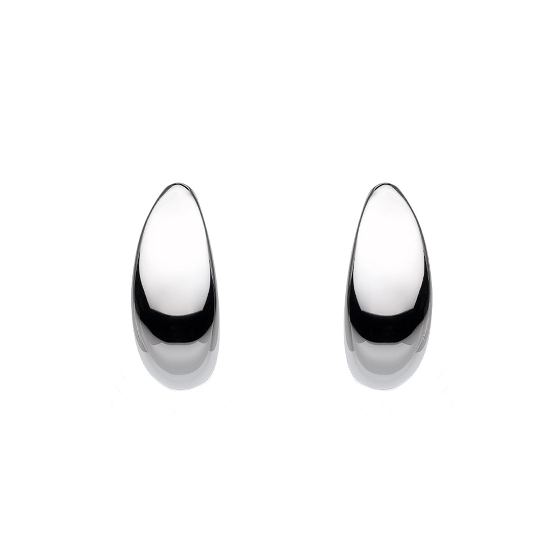 Kit Heath Sterling Silver 'Coast Pebble' Smooth Hoop Earrings