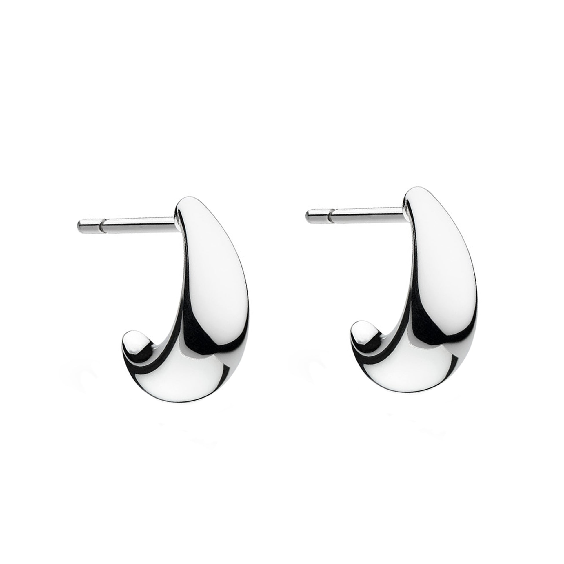 Kit Heath Sterling Silver 'Coast Pebble' Smooth Hoop Earrings