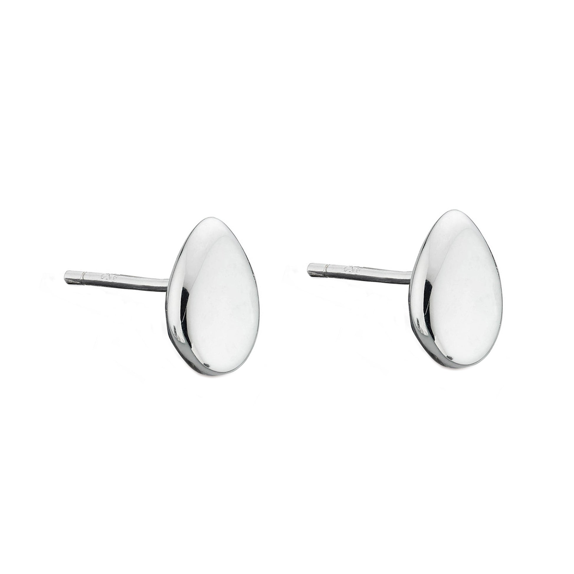 Kit Heath Sterling Silver 'Coast Pebble' Smooth Stud Earrings