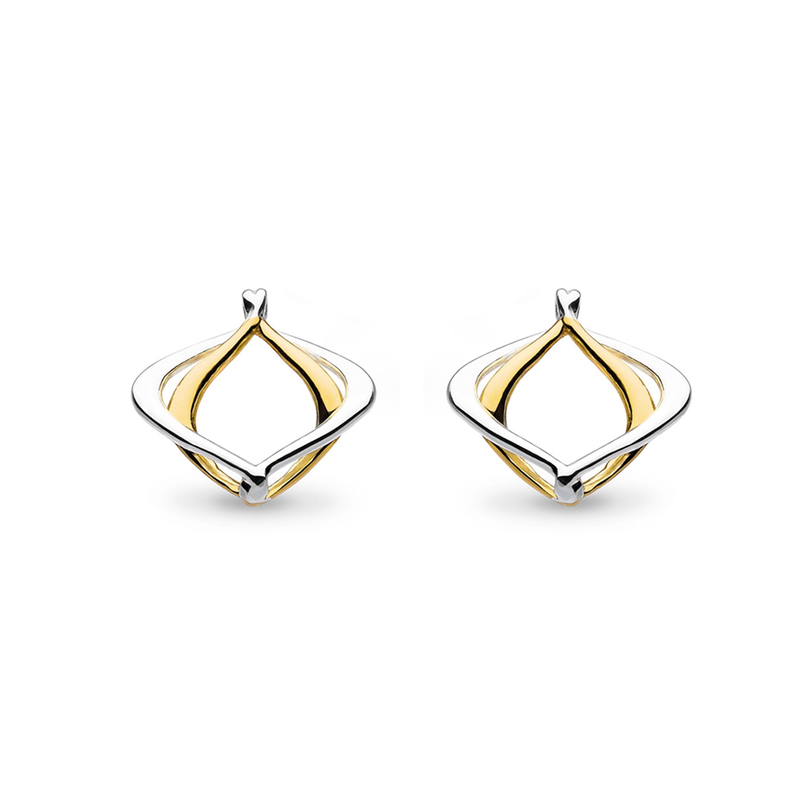 Kit Heath Sterling Silver Gold Plated 'Alicia Golden' Petite Stud Earrings