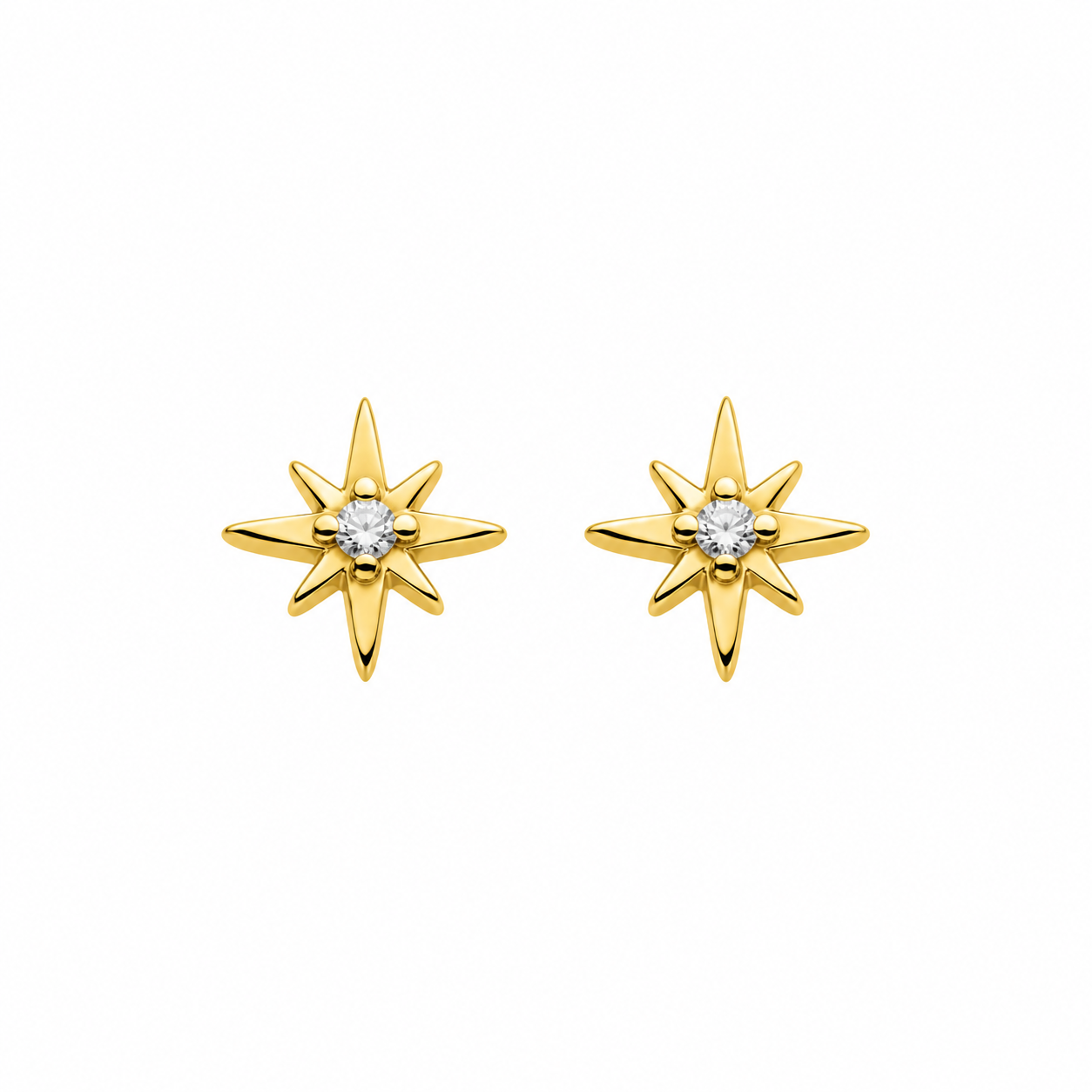Kit Heath Sterling Silver Gold Plated 'Céleste North Star' Stud Earrings