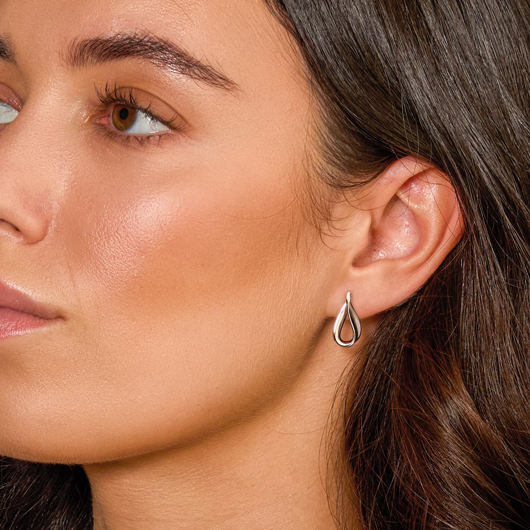 Kit Heath Sterling Silver 'Serenity' Loop Grande Stud Earrings