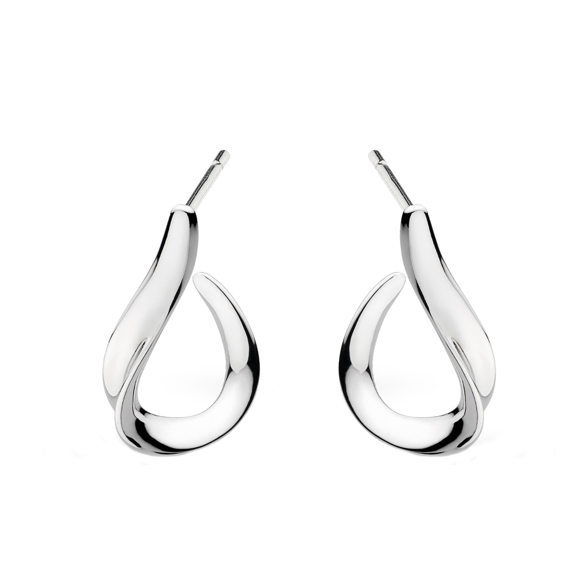 Kit Heath Sterling Silver 'Serenity' Loop Semi Hoop Earrings
