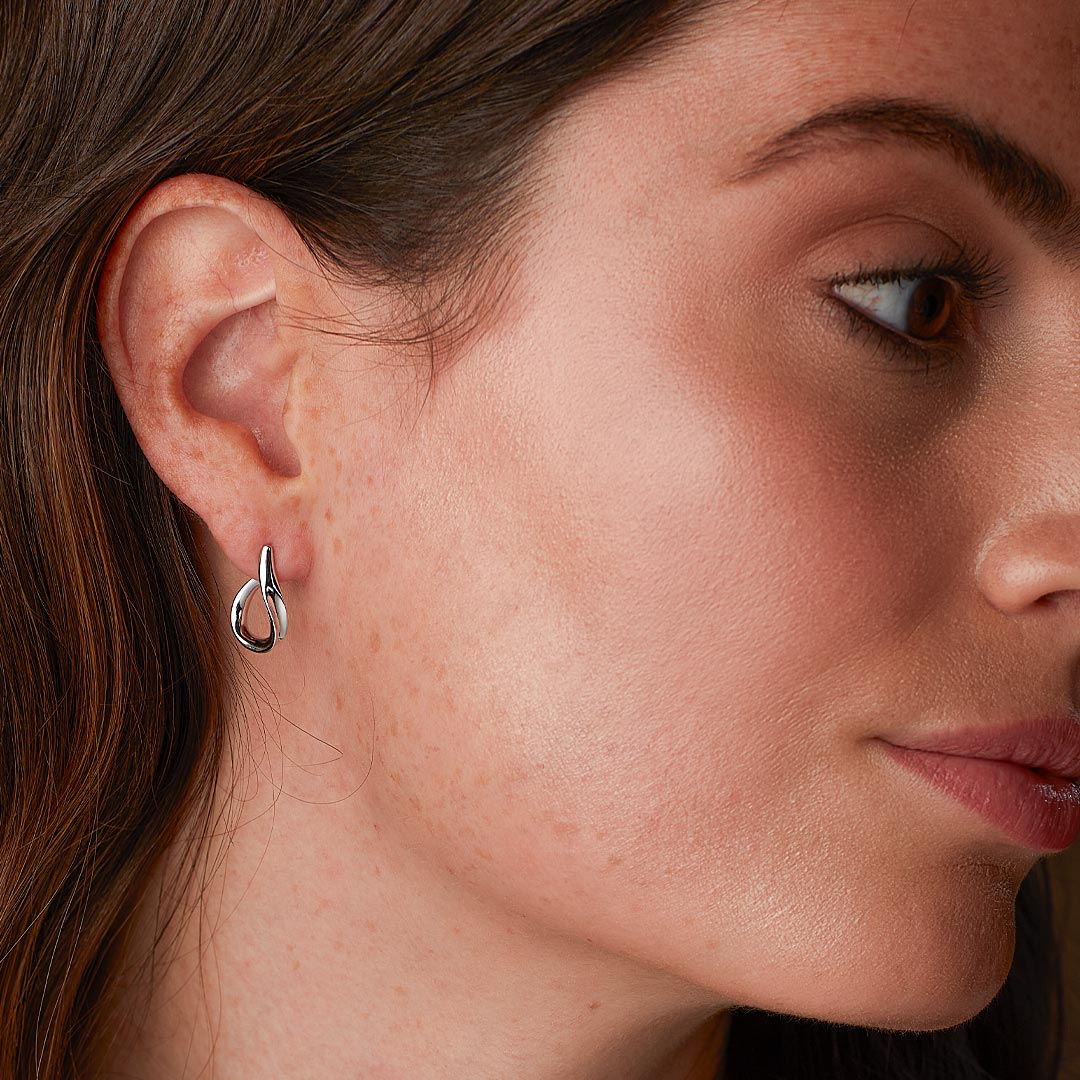 Kit Heath Sterling Silver 'Serenity' Loop Semi Hoop Earrings
