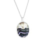 Large Silver Blue John Pendant and Chain