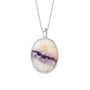 Large Oval Blue John Necklace in Sterling Silver