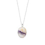 Large Oval Blue John Necklace in Sterling Silver