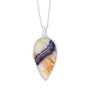 Large Silver Reverse Teardrop Blue John Necklace
