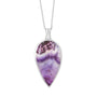 Large Silver Reverse Teardrop Blue John Necklace