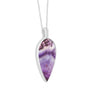 Large Silver Reverse Teardrop Blue John Necklace