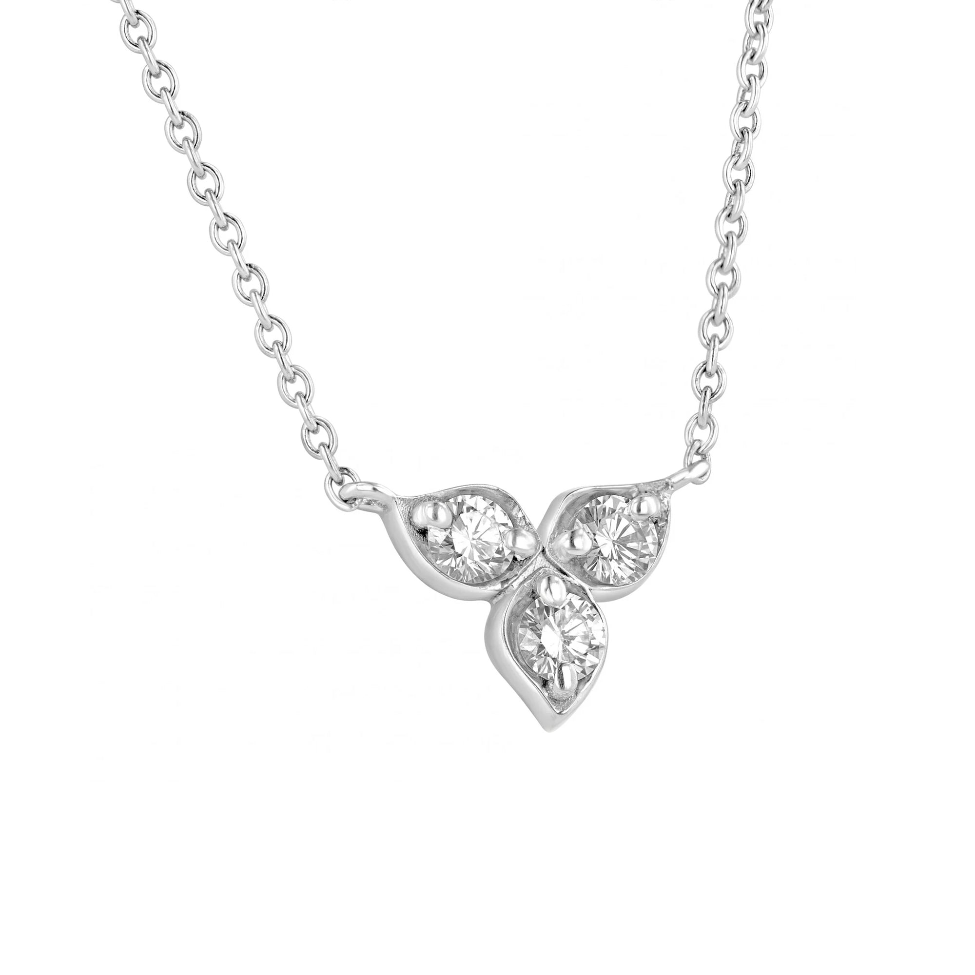 Diamond Trefoil Pendant Necklace