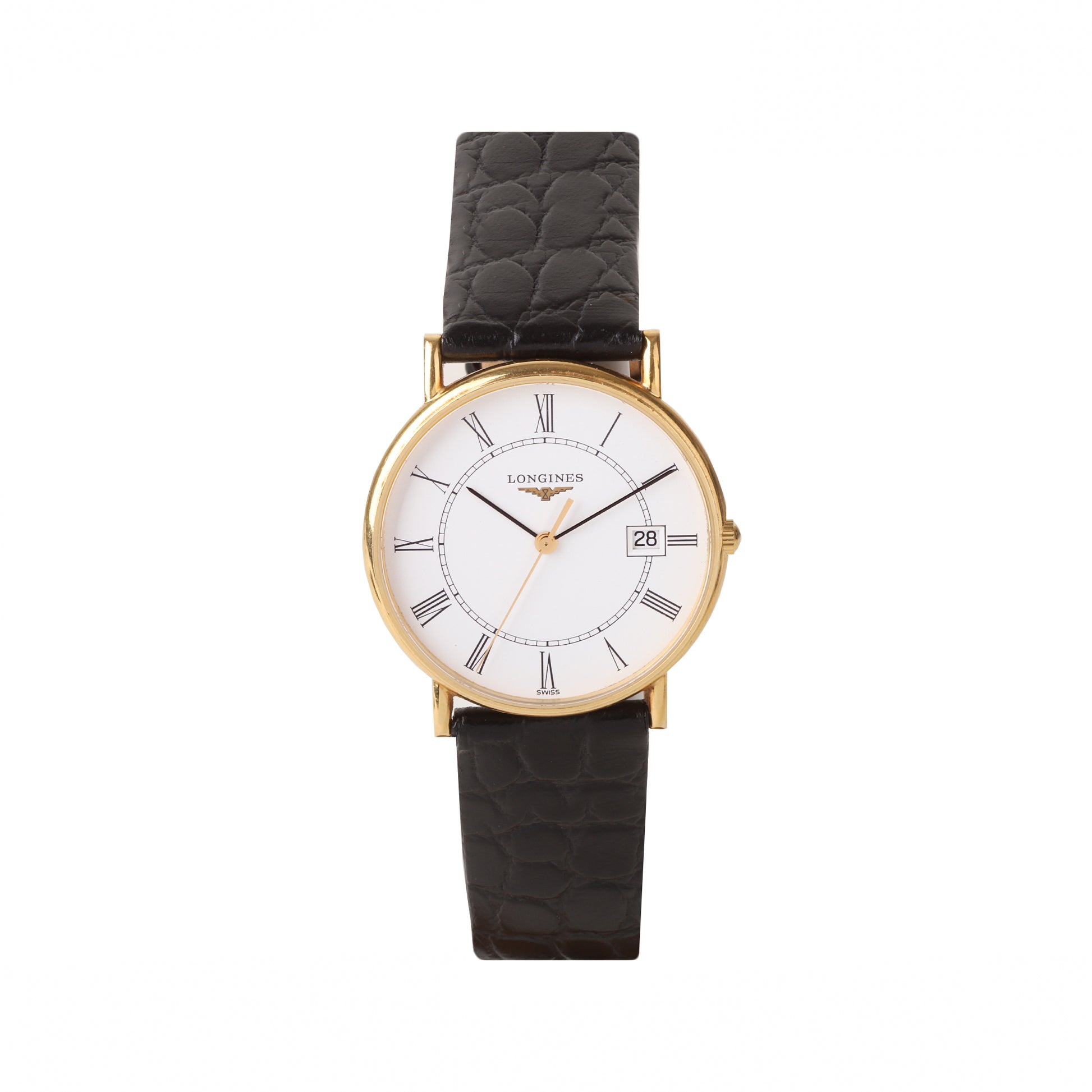 Longines Date 18ct Yellow Gold Roman Dial Pre-Owned Watch