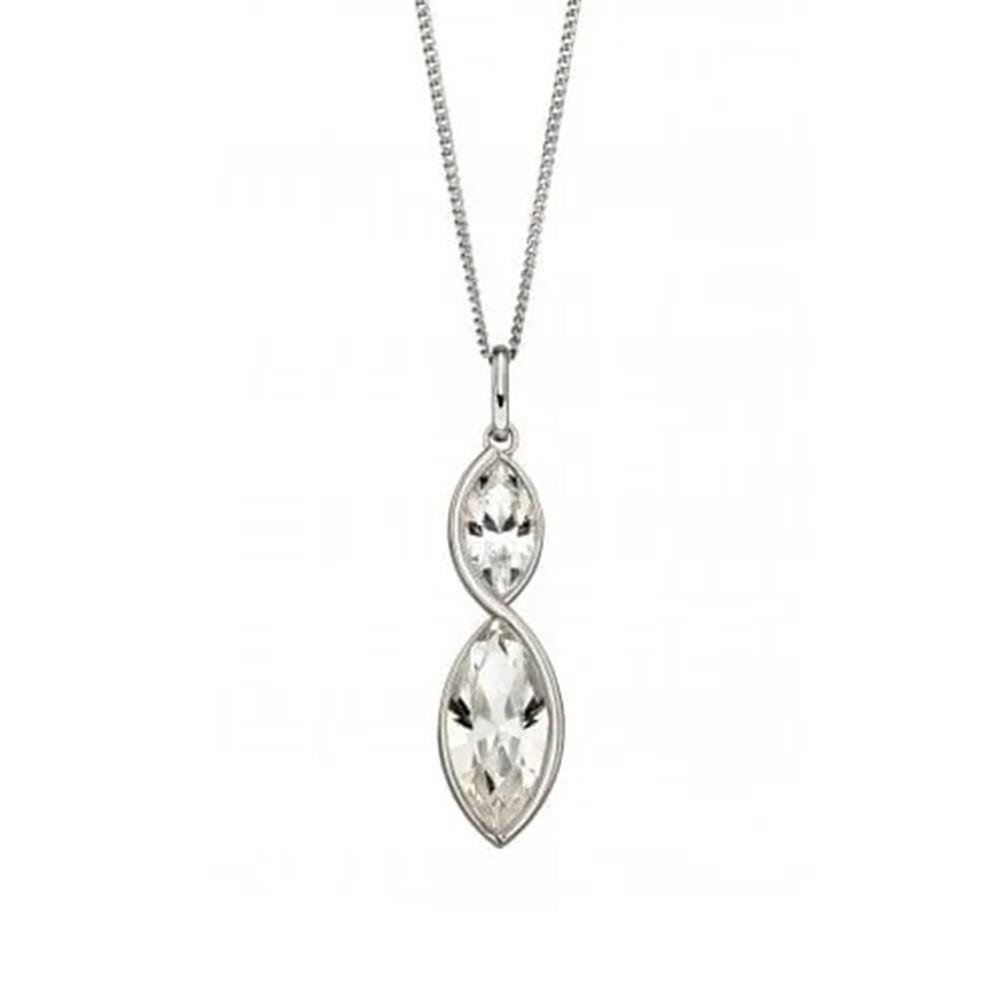 Marquise Clear Crystal Pendant with Adjustable Curb Chain P4801C