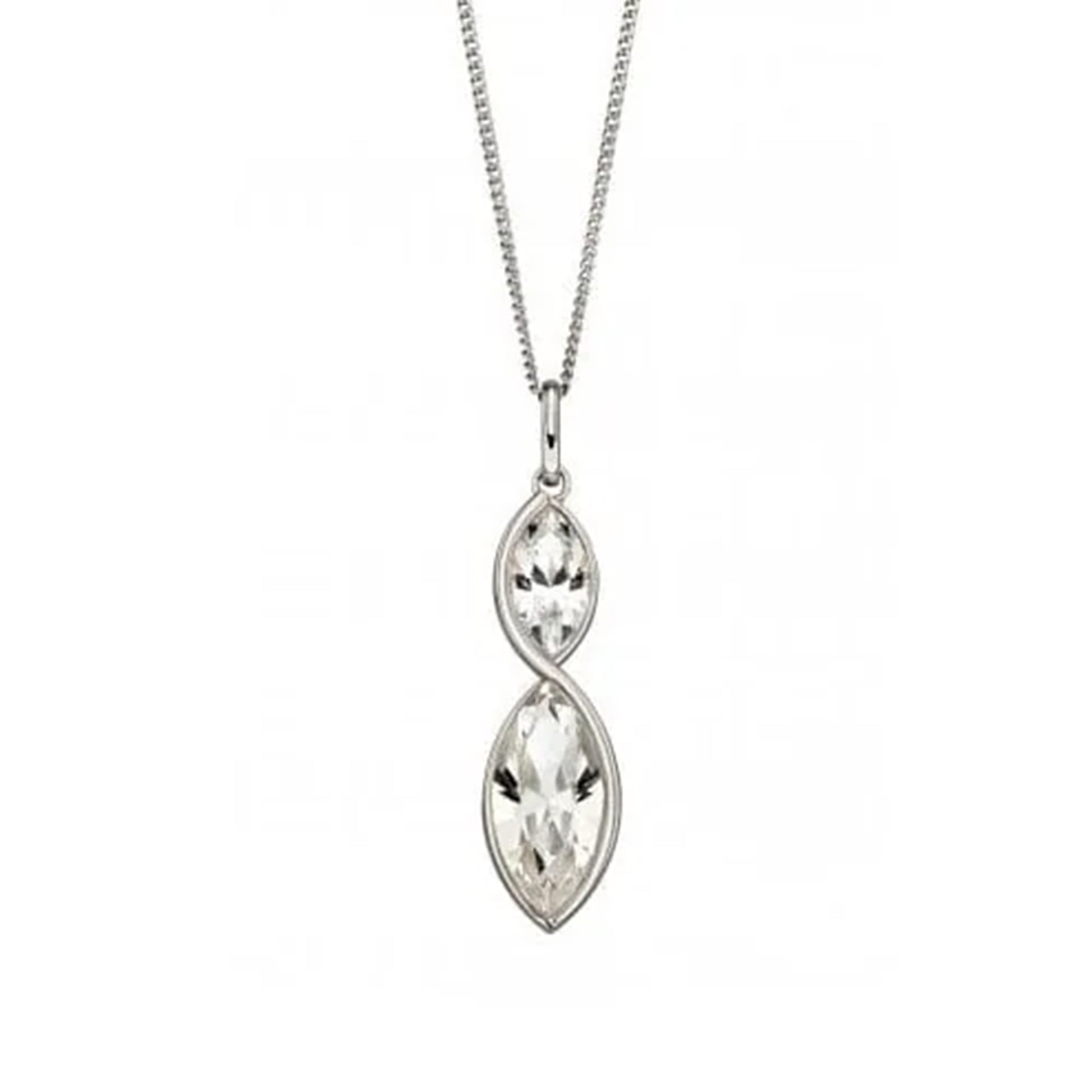 Marquise Clear Crystal Pendant with Adjustable Curb Chain P4801C