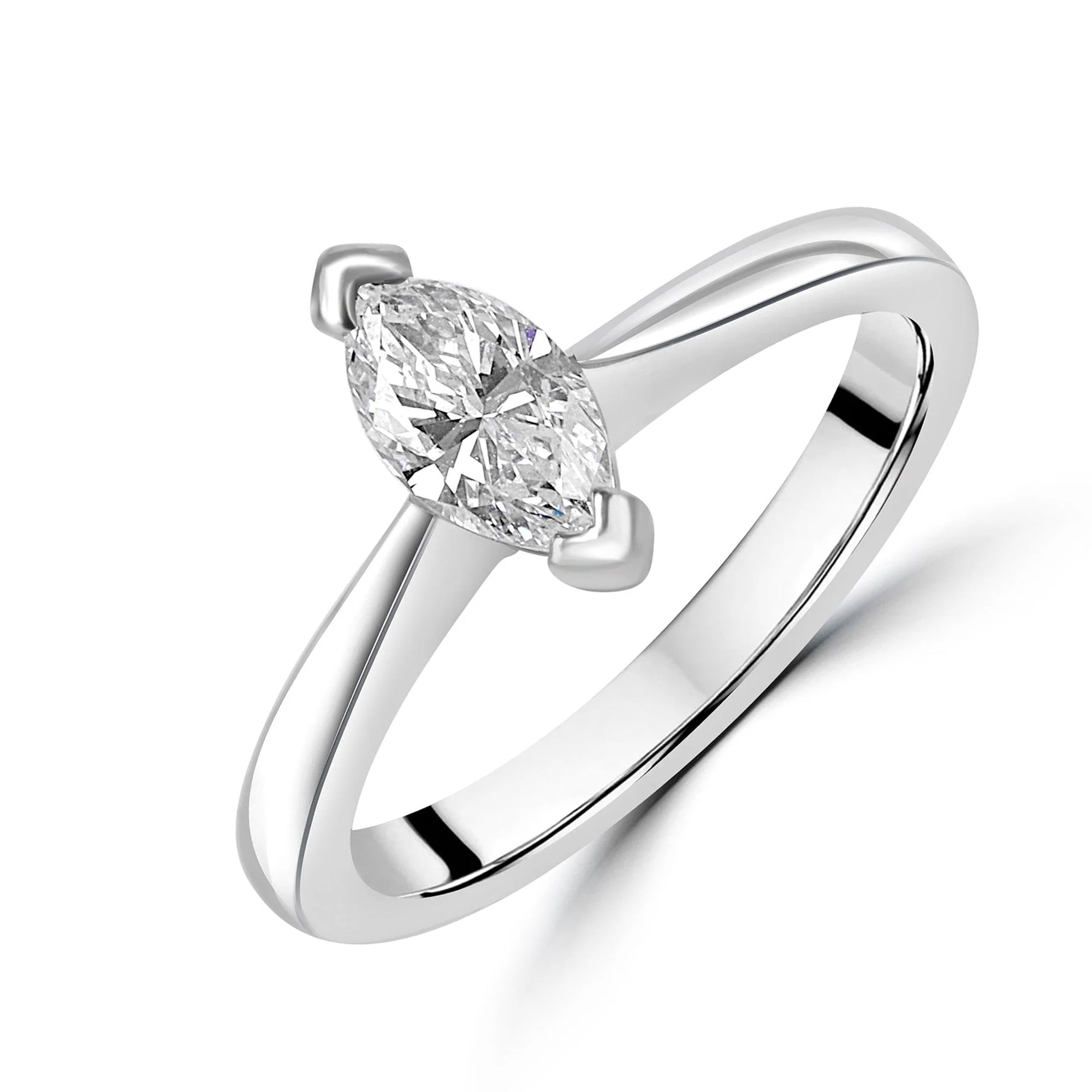 Marquise Diamond Half Carat Solitaire Engagement Ring Pre-Owned