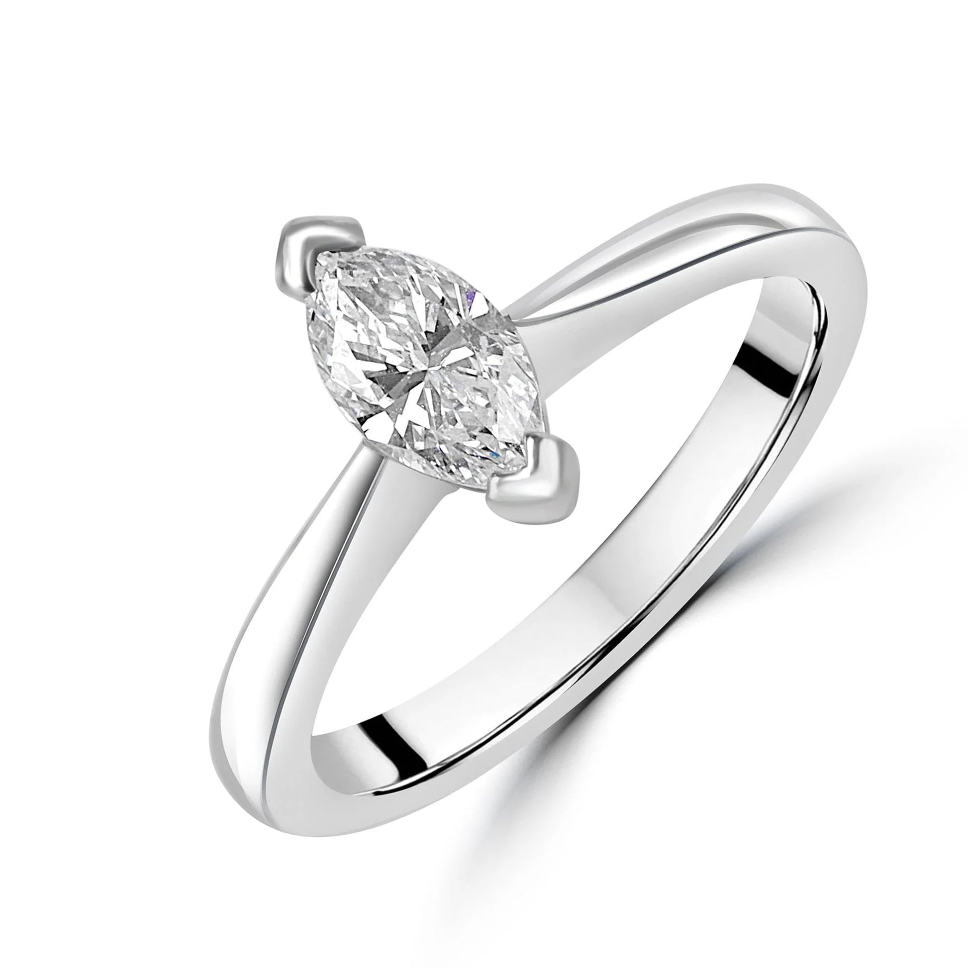 Marquise Diamond Half Carat Solitaire Engagement Ring Pre-Owned