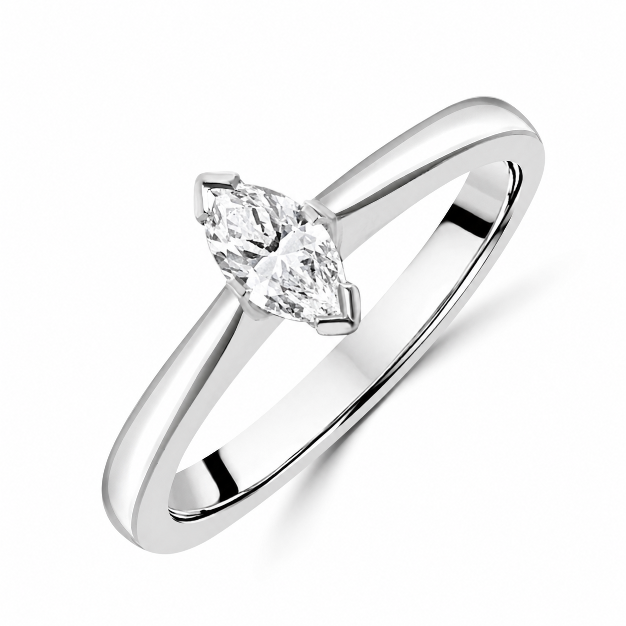 Marquise Cut Diamond Engagement Ring D Colour