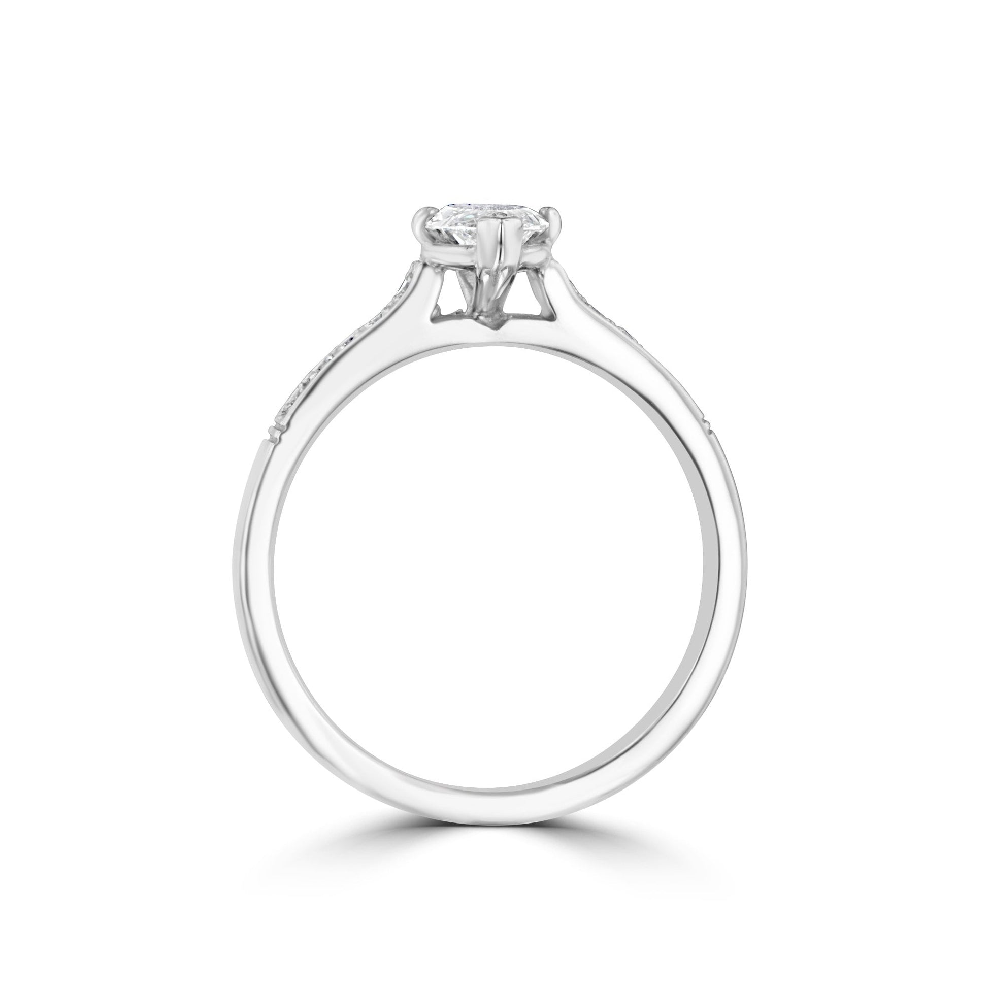Marquise Diamond Engagement Ring in 18ct White Gold