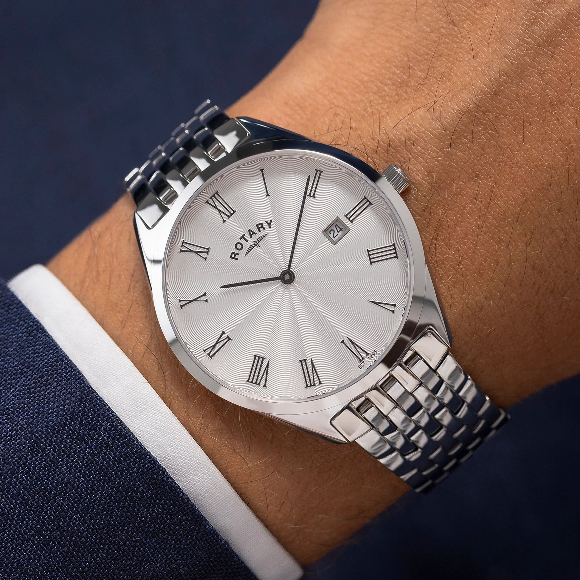 Men's Steel Ultra Slim Watch With Silver Dial