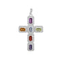 Multistone Gemstone Cross Pre-Owned Pendant